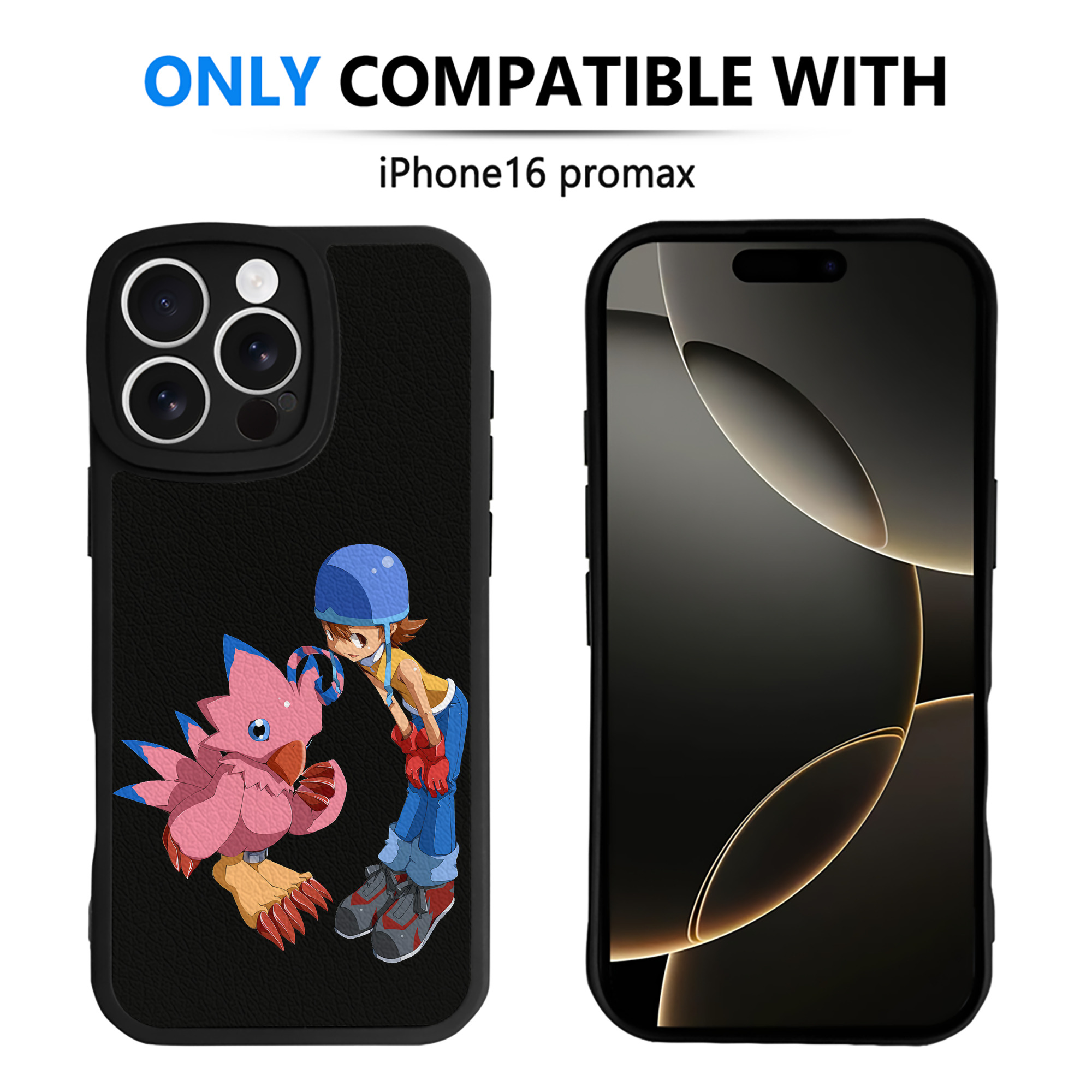 （画像用） Digimon デジタルモンスター/デジモン 【iPhone 16シリーズ対応】シリコンスマホケース（レザー調） 材質：シリコン